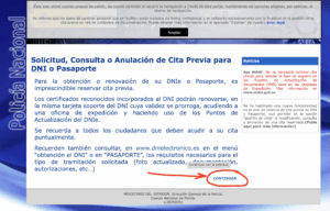 Paso 1 cita previa DNI